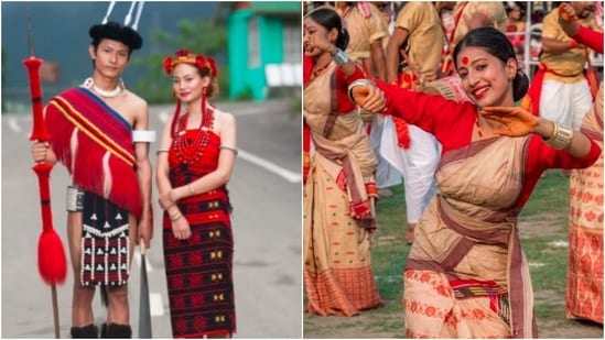 From the Misings, Angamis and Mishmis to the Khasis, Maras and Aimols, the land is home to approximately 175 different tribes. Here are the traditional attires of the seven sisters.(Instagram/@rondeep/@carolinesangtam136)