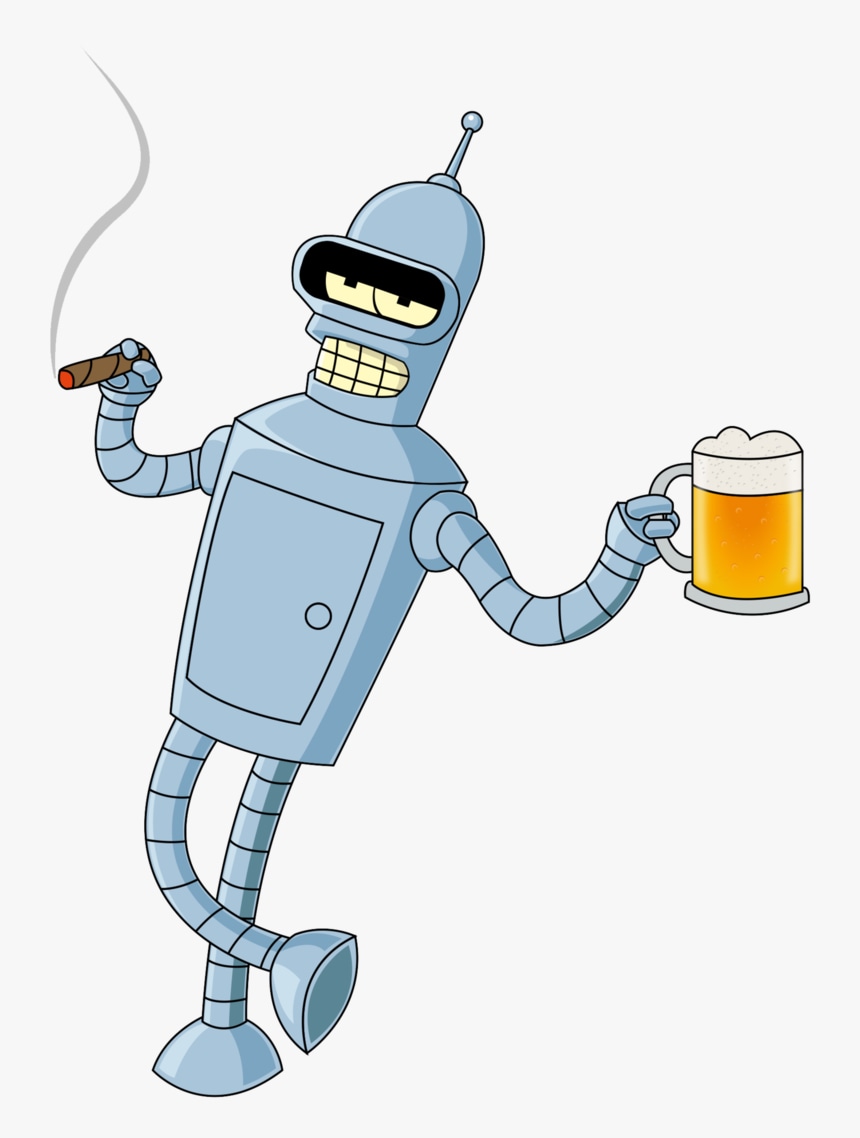 Bender smokes, drinks, has porn in his RAM and will occasionally gamble. But he’s a good bot, the kind we need more of (Fox) Bender smokes, drinks, has porn in his RAM and will occasionally gamble. But he’s a good bot, the kind we need more of (Fox)