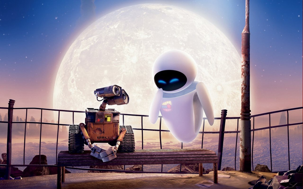 Wall-e, with his android lady love Eva (Pixar) Wall-e, with his android lady love Eva (Pixar)