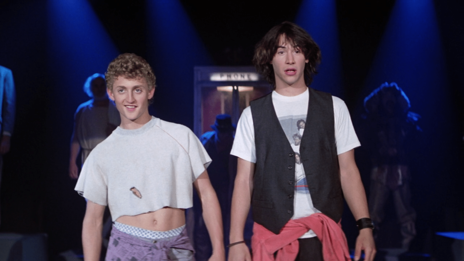 Who’d want to harm Bill and Ted and build evil robot versions of them? Someone who wants to win a band competition, obviously. (Orion Pictures) Who’d want to harm Bill and Ted and build evil robot versions of them? Someone who wants to win a band competition, obviously. (Orion Pictures)