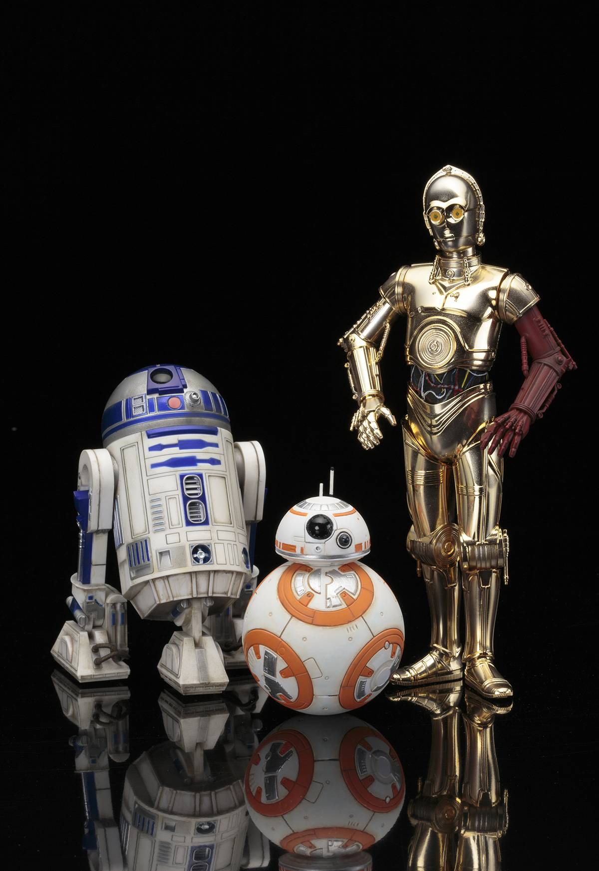 The chrome droid C3PO and the astromech droid R2D2 were in every core Star Wars film. Even BB8, bouncing about in later films, is fun (Disney) The chrome droid C3PO and the astromech droid R2D2 were in every core Star Wars film. Even BB8, bouncing about in later films, is fun (Disney)