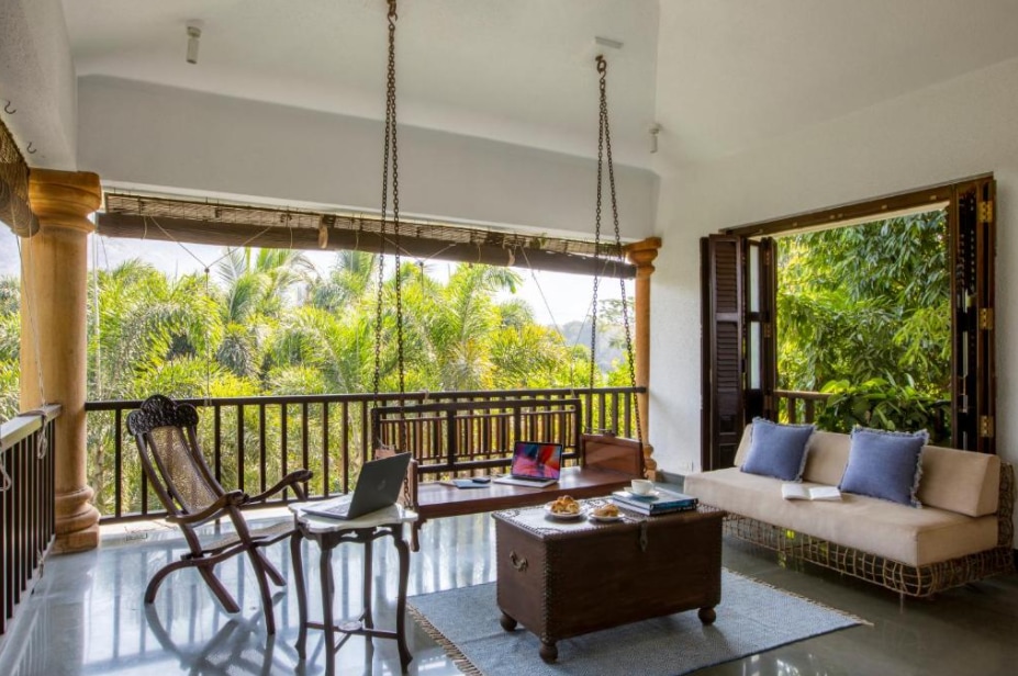 The balcony has a swing and also an armchair. (Picture credit: Booking.com)