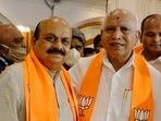 File image of BS Yediyurappa with newly appointed Karnataka chief minister Basavaraj Bommai.(PTI) File image of BS Yediyurappa with newly appointed Karnataka chief minister Basavaraj Bommai.(PTI)