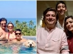 Goldie Behl with wife Sonali Bendre and son Ranveer. Goldie Behl with wife Sonali Bendre and son Ranveer.