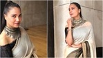 BellBottom star Lara Dutta teams silk saree with a unique sequinned black blouse(Instagram/@larabhpathi) BellBottom star Lara Dutta teams silk saree with a unique sequinned black blouse(Instagram/@larabhpathi)