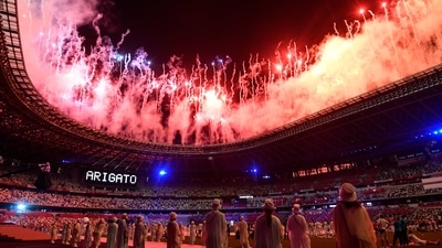 Tokyo 2020 Olympics - The Tokyo 2020 Olympics Closing Ceremony - Olympic Stadium, Tokyo, Japan - August 8, 2021. General view inside the stadium during the closing ceremony REUTERS/Toby Melville (REUTERS)