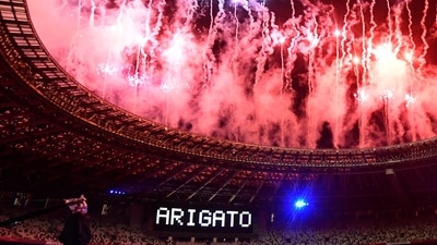 Tokyo 2020 Olympics - The Tokyo 2020 Olympics Closing Ceremony - Olympic Stadium, Tokyo, Japan - August 8, 2021. General view inside the stadium during the closing ceremony REUTERS/Toby Melville (REUTERS)
