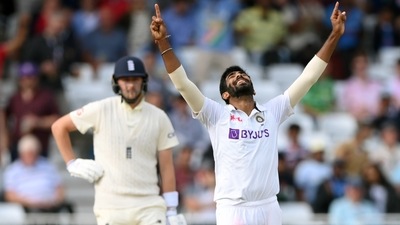 India pacer Jasprit Bumrah celebrates his five-wicket haul. (ANI)
