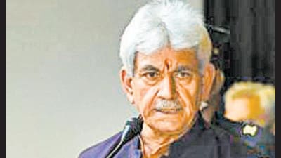 Jammu and Kashmir Lt Governor Manoj Sinha addresses a press conference, Srinagar, September. 11, 2020 (PTI)