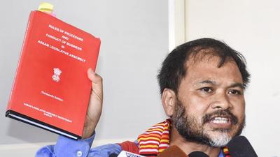 Guwahati: Rajior Dal MLA from Sivasagar Akhil Gogoi speaks to the media person during the first day of the Budget Session of Assam Legislative Assembly in Guwahati, Monday, July 12, 2021. (PTI Photo) (PTI07_12_2021_000068A) (PTI) Guwahati: Rajior Dal MLA from Sivasagar Akhil Gogoi speaks to the media person during the first day of the Budget Session of Assam Legislative Assembly in Guwahati, Monday, July 12, 2021. (PTI Photo) (PTI07_12_2021_000068A) (PTI)