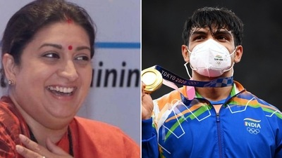 Smriti Irani's special message on Neeraj Chopra's win prompted people to share various comments. (Instagram/ANI)