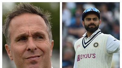 Michael Vaughan and India captain Virat Kohli collage. (File/AP)