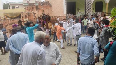 Neeraj Chopra’s family members at his Panipat village in Haryana were busy attending guests amid unending celebrations. Neeraj Chopra’s family members at his Panipat village in Haryana were busy attending guests amid unending celebrations.