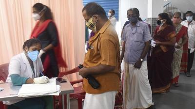 The new guidelines are applicable for both workers and visitors and the Kerala disaster control management authority said it will deploy its personnel in malls and other places to ensure the new norms. (PTI PHOTO.) The new guidelines are applicable for both workers and visitors and the Kerala disaster control management authority said it will deploy its personnel in malls and other places to ensure the new norms. (PTI PHOTO.)