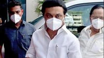 Chief minister and DMK president M K Stalin huddled with district secretaries on Sunday to discuss the polls. (PTI PHOTO.) Chief minister and DMK president M K Stalin huddled with district secretaries on Sunday to discuss the polls. (PTI PHOTO.)