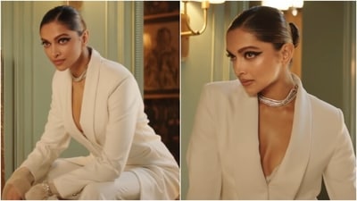 Deepika Padukone serves fierce look in ₹990 blazer and pants with bold cat-eyes (Instagram/@shaleenanathani) Deepika Padukone serves fierce look in ₹990 blazer and pants with bold cat-eyes (Instagram/@shaleenanathani)