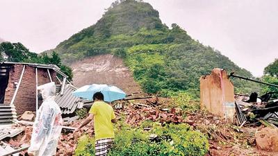 No one was injured in Thane landslide but scores were killed in a landslide at Taliye village in Maharashtra’s Raigad district in July following heavy rains, prompting the government to begin planning a rehabilitation policy. (Hindustan Times Photo) No one was injured in Thane landslide but scores were killed in a landslide at Taliye village in Maharashtra’s Raigad district in July following heavy rains, prompting the government to begin planning a rehabilitation policy. (Hindustan Times Photo)
