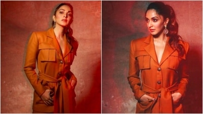 Earlier, for a promotional event, the 'Good Newwz' actor looked like a boss lady in a rustic blazer and skirt. (Instagram/@kiaraaliaadvani)
