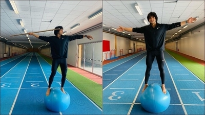 Here’s why you should add Swiss ball workout to your daily fitness session like Tokyo Olympics 2020's javelin throw gold medallist Neeraj Chopra (Instagram/neeraj____chopra)