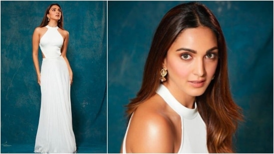 Kiara looked drop-dead gorgeous in this white halter neck, backless gown. (Instagram/@kiaraaliaadvani/@ekalakhani)