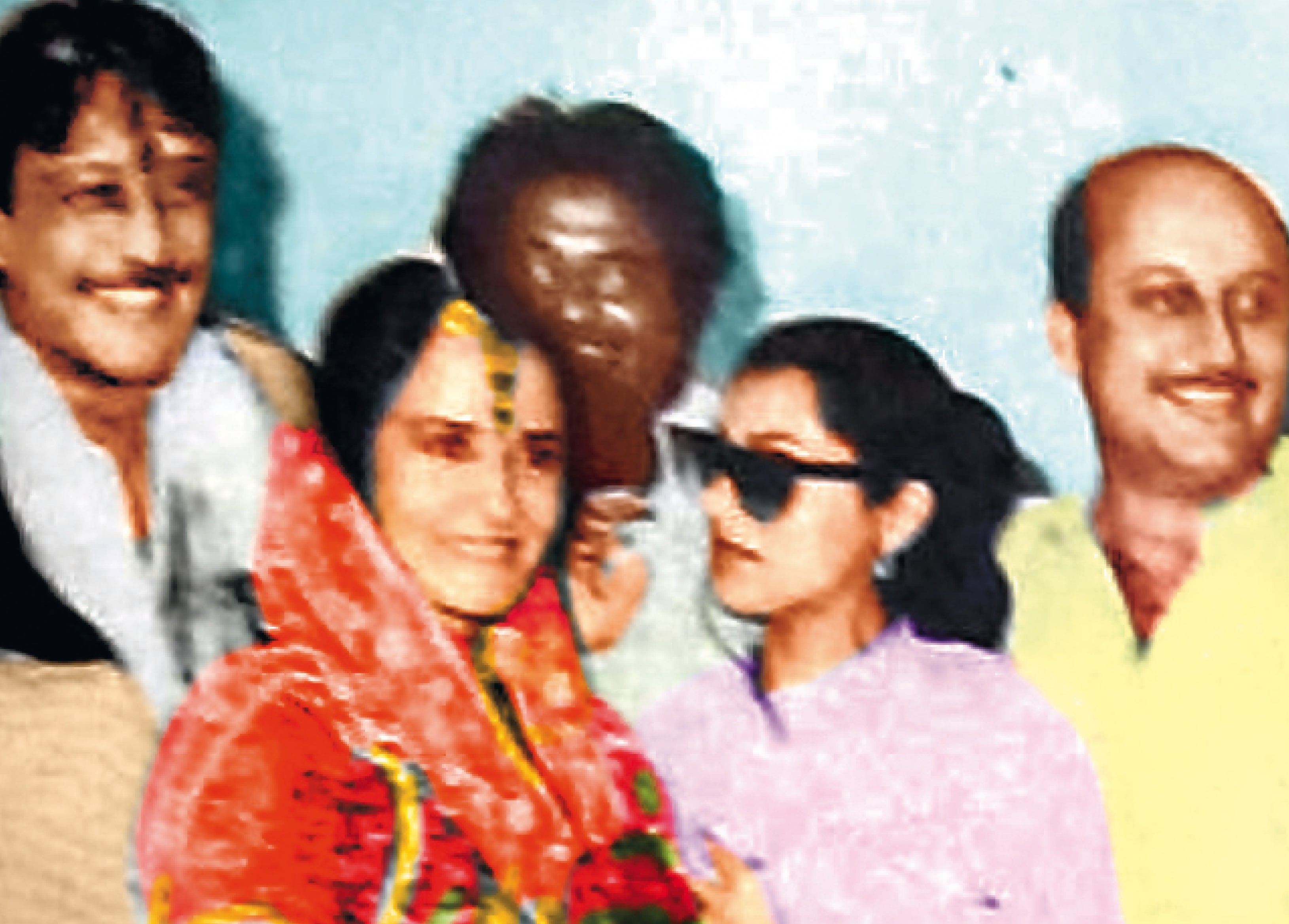 Jackie and Ayesha with guests Dimple Kapadia, Anupam Kher and Rajinikanth at their wedding Jackie and Ayesha with guests Dimple Kapadia, Anupam Kher and Rajinikanth at their wedding