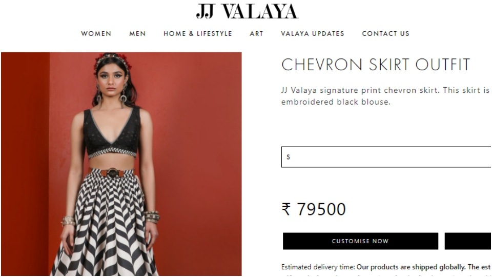 Kiara Advani's bralette and skirt set. (valaya.com) Kiara Advani's bralette and skirt set. (valaya.com)