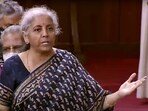 Union Finance Minister Nirmala Sitharaman speaks in Rajya Sabha during the Monsoon session of Parliament, in New Delhi on Monday. (. ANI Photo/ RSTV)
