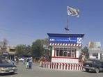 A Taliban flag flies in the main square of Kunduz city after fighting between Taliban and Afghan security forces, in Kunduz, Afghanistan. A Taliban flag flies in the main square of Kunduz city after fighting between Taliban and Afghan security forces, in Kunduz, Afghanistan.