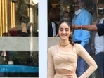 Ananya Panday posing for the paparazzi.