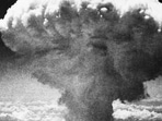 In this August 9, 1945 file photo, a mushroom cloud rises moments after the atomic bomb was dropped on Nagasaki, southern Japan.