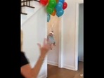 The image shows the baby 'flying'.(Twitter/@MackBeckyComedy) The image shows the baby 'flying'.(Twitter/@MackBeckyComedy)