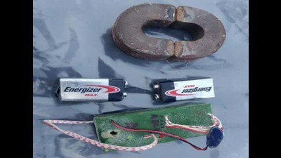 The explosives recovered at Daleke village in Amritsar district. The explosives recovered at Daleke village in Amritsar district.