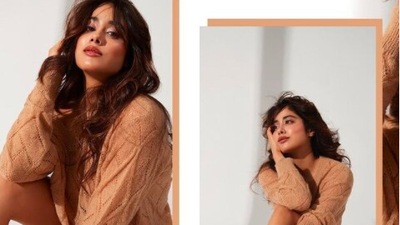 Earlier, Janhvi set the internet ablaze as she posed in a see-through sweater for a photo shoot. (Instagram/@vandafashionagency)
