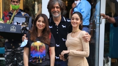 Chunky and Bhavana Pandey with Ananya. Chunky and Bhavana Pandey with Ananya.