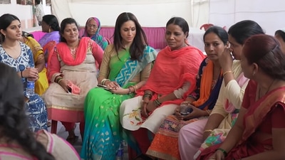 Meghan Markle dressed in a saree.