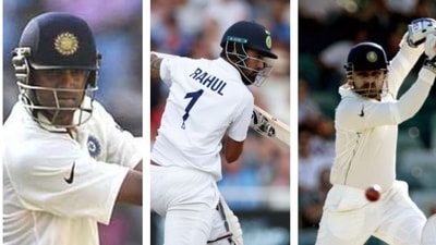 Rahul Dravid, KL Rahul and Virender Sehwag collage. (File) Rahul Dravid, KL Rahul and Virender Sehwag collage. (File)