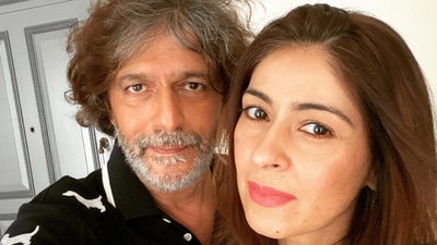 Bhavana and Chunky Panday click a selfie before leaving. Bhavana and Chunky Panday click a selfie before leaving.