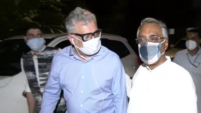 TMC leader Derek O’Brien arrives at Congress leader Kapil Sibal’s residence on Monday. (ANI) TMC leader Derek O’Brien arrives at Congress leader Kapil Sibal’s residence on Monday. (ANI)