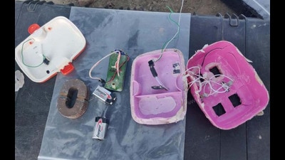The tiffin box bomb found at Daleke village in Amritsar district.