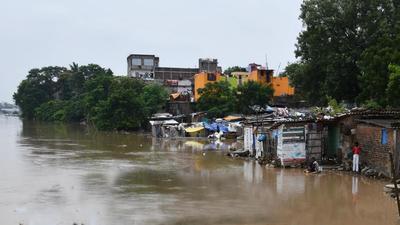 A view of flooded LCT ghat in Patna on Monday. (Santosh Kumar/HT Photo) A view of flooded LCT ghat in Patna on Monday. (Santosh Kumar/HT Photo)