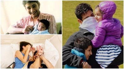 Actor Mahesh Babu often shares photos with his two kids. Actor Mahesh Babu often shares photos with his two kids.