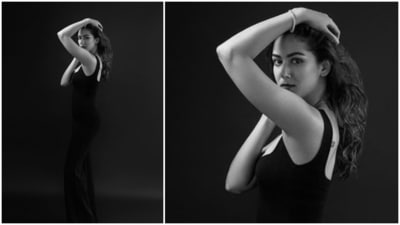 Mira Rajput posed in a black dress. Mira Rajput posed in a black dress.