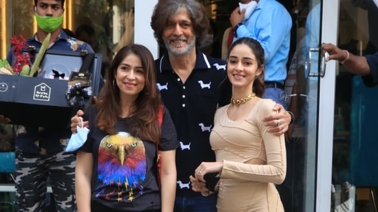 Chunky and Bhavana Pandey with Ananya.