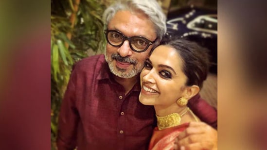 Deepika Padukone poses with Sanjay Leela Bhansali.