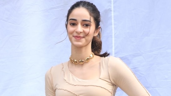 Ananya Panday smiling for the cameras.
