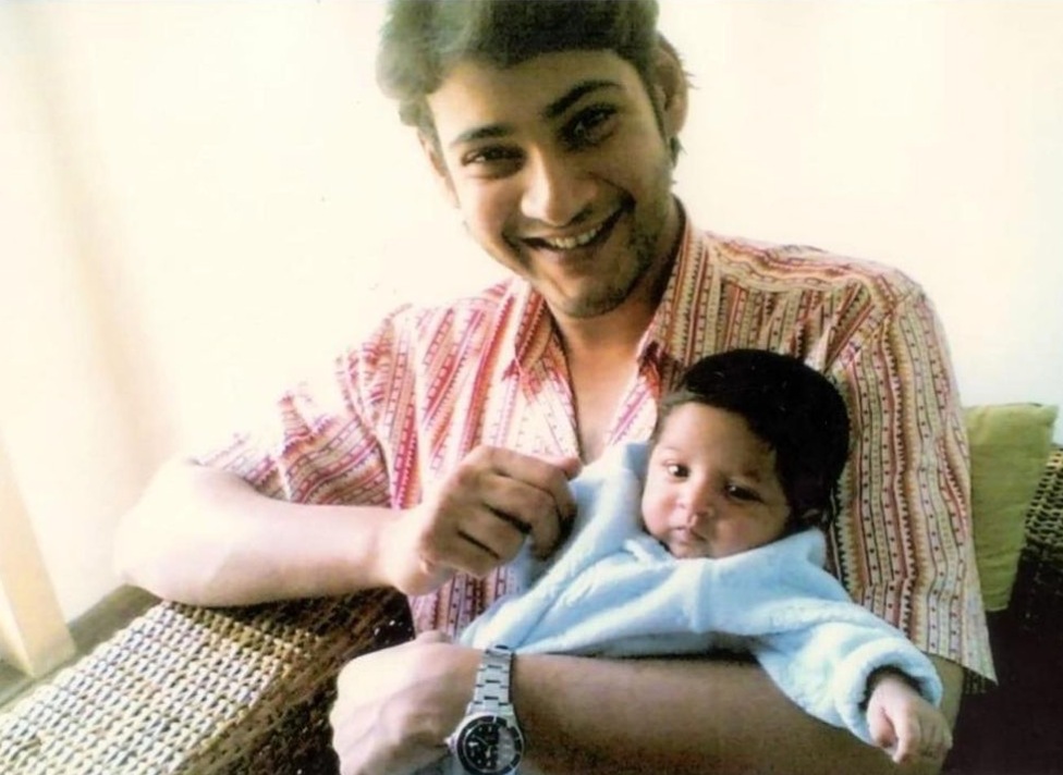 A throwback picture with his son. A throwback picture with his son.