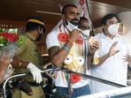 Tokyo Olympics Bronze medalist hockey player PR Sreejesh during his felicitation ceremony at Kochi International Airport in Kochi on Tuesday. Tokyo Olympics Bronze medalist hockey player PR Sreejesh during his felicitation ceremony at Kochi International Airport in Kochi on Tuesday.