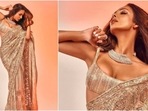 Recently, Malaika turned model for ace designer Manish Malhotra and posed in a gorgeous sequined saree.(Instagram/@malaikaaroraofficial)