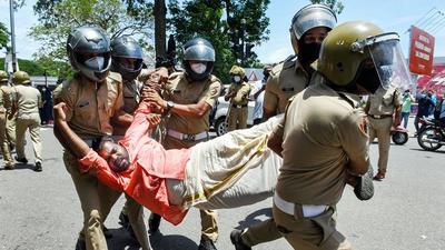 Opposition members said “police raj” was in place in the state and only Communist supporters are getting justice these days. (PTI) Opposition members said “police raj” was in place in the state and only Communist supporters are getting justice these days. (PTI)