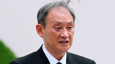 Much of the public opposed Yoshihide Suga’s decision to press ahead with staging the Olympics, amid fears it could become a super-spreader event. (Kyodo News via AP) (AP) Much of the public opposed Yoshihide Suga’s decision to press ahead with staging the Olympics, amid fears it could become a super-spreader event. (Kyodo News via AP) (AP)
